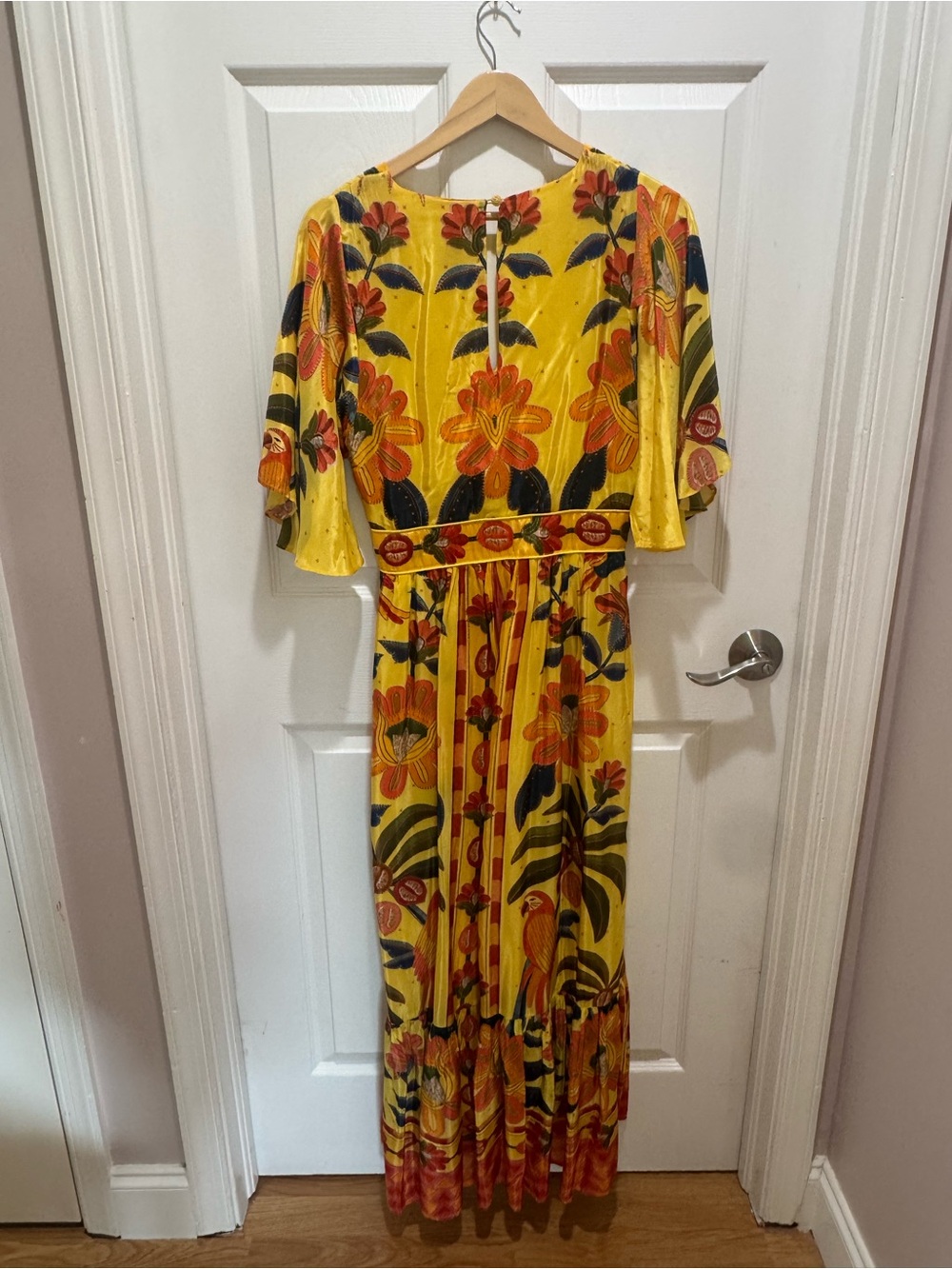 Farm Rio Printed V-Neck Ruffle-Hem Dress - Picture 4 of 7